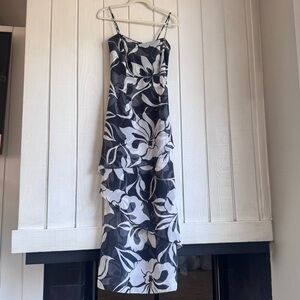 Vintage Jessica McClintock Floral Ruggled Maxi Dress